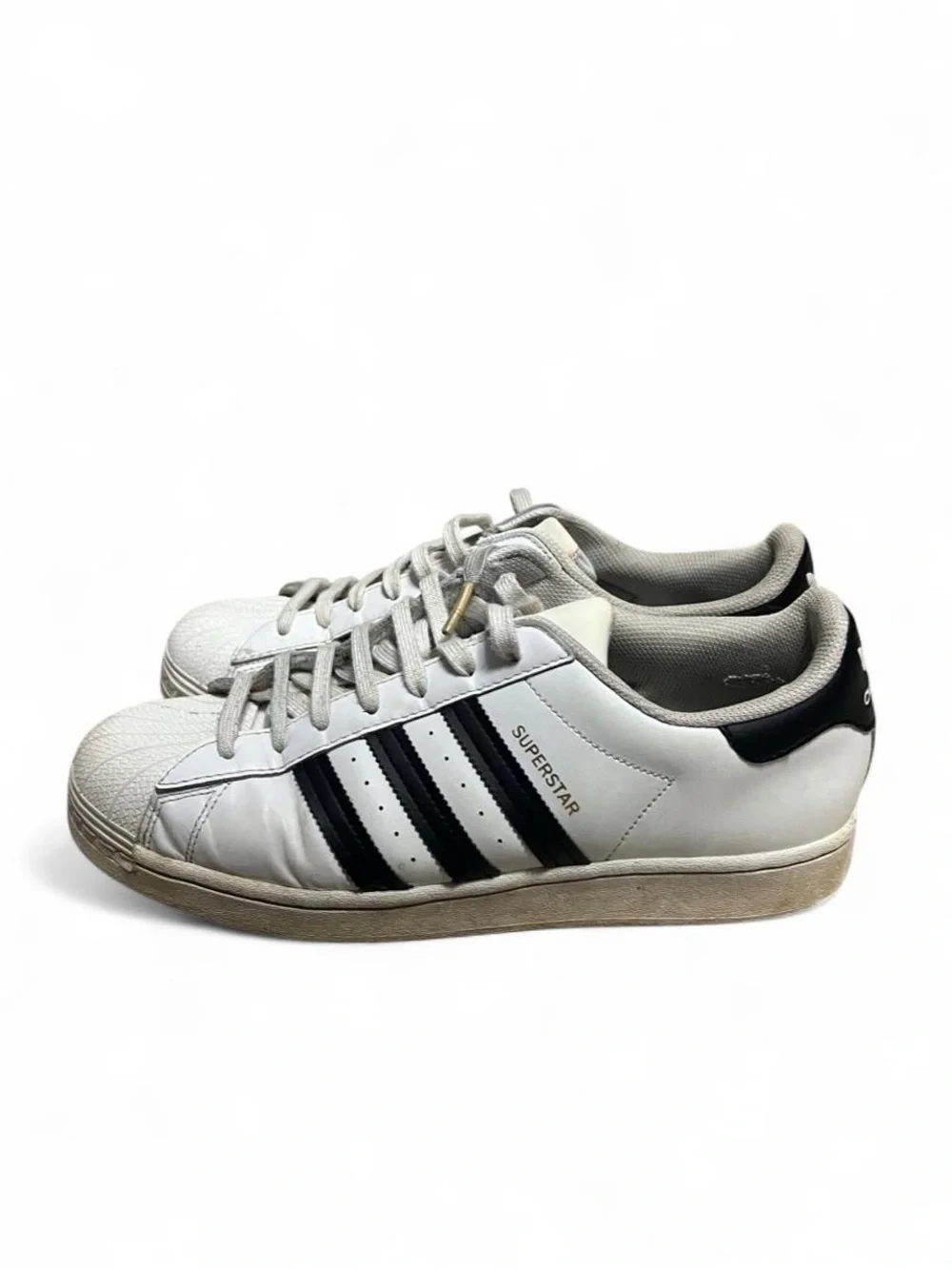 adidas White Sneakers with Black Stripes